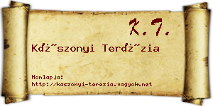 Kászonyi Terézia névjegykártya